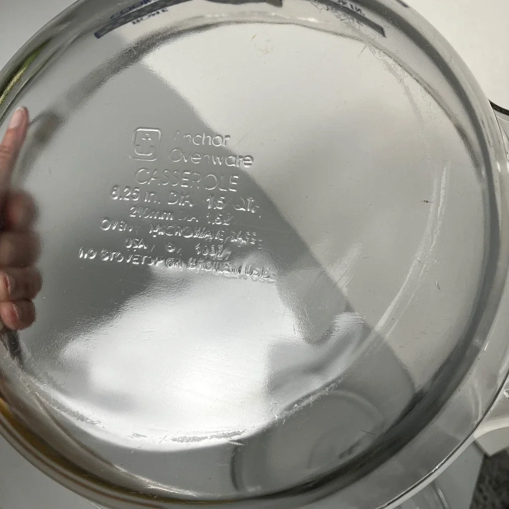Anchor Hocking Pillsbury Doughboy Casserole Dish Lid 1.5 Qt Glass Home Cookin